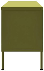 Móvel de TV aço 105x35x50 cm verde-azeitona