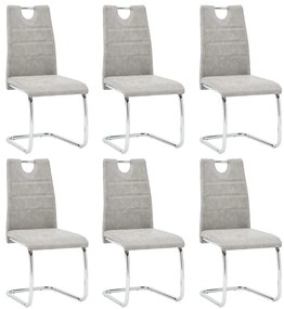 vidaXL Cadeiras de jantar 6 pcs couro artificial cinzento-claro