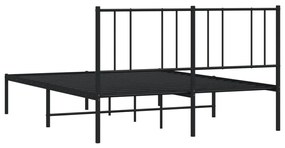 Estrutura de cama com cabeceira 140x190 cm metal preto