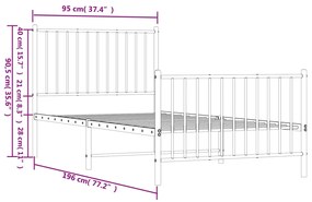 Estrutura de Cama Goni em Metal Preto - 90x190 cm - Design Retro