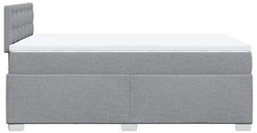 Cama boxspring com colchão 120x190 cm tecido cinzento-claro