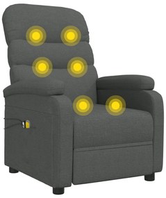 Poltrona de massagens elétrica tecido cinza-escuro