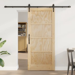 Porta Deslizante vidaXL com Conjunto de Ferragem 'ORKDAL'Madeira Sólida de Pinus