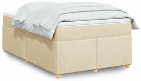 Cama boxspring com colchão 120x190 cm tecido cor creme