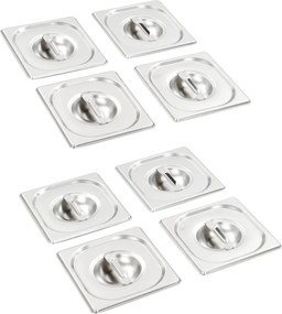 Tampas para recipientes comida GN 1/6 8 pcs aço inoxidável