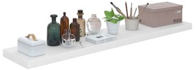 Prateleira de parede suspensa 120x23,5x3,8 cm MDF branco