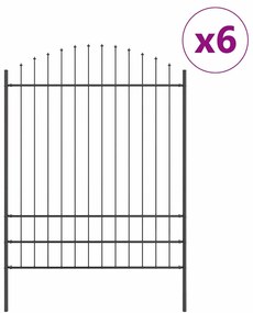 Cerca de Jardim com Topo Arqueado Cinza, 10,2x2 m, em Aço.