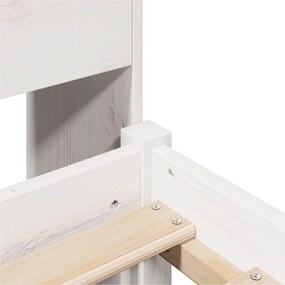 Cama com estante sem colchão 90x190 cm pinho maciço branco