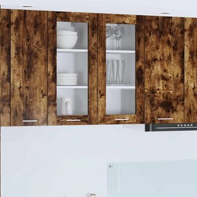 vidaXL Armário suspenso Riga 2 pcs Carvalho Defumado 40 x 31 x 80 cm