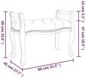 Banco 80x45x60 cm veludo cinzento-escuro