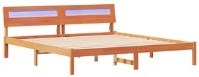 Estrutura da Cama Castanho 200 x 200 cm Madeira maciça