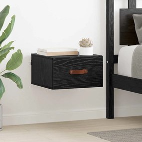 vidaXL Armário de Cama Montado na Parede Carvalho Preto