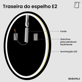 Espelho redondo com luz E2