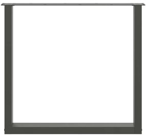 Pés para mesa de jantar em formato de U, 2 peças, antracite, 90x (72-7