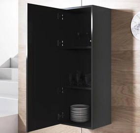 Armário de Parede Fiães – 40x126 cm – Preto – Suspenso ou com Pés
