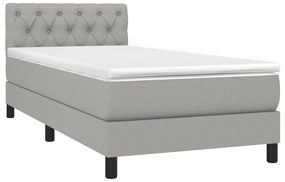 Cama com molas/colchão 80x200 cm tecido cinza-claro