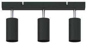 Foco de Teto 3 Direções Ajustável Preto GU10 da
