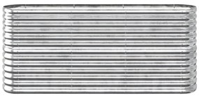 Canteiro elevado jardim 152x40x68cm aço revestido a pó prateado