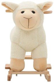 Animal de baloiçar ovelha em pelúcia 78x34x58 cm branco