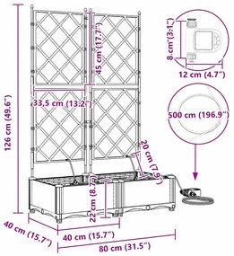 Jardineiras de Jardim 1 pc Cinzento-claro 80 x 40 x 126 cm