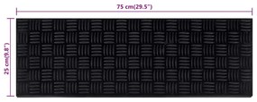 Tapetes para degraus de escada 10 pcs 25x75 cm borracha