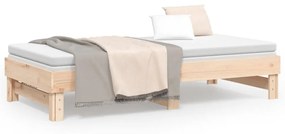 Estrutura sofá-cama de puxar 2x(90x190) cm pinho maciço