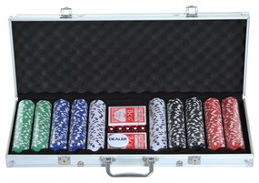HOMCOM Mala de Poker Profissional com 500 Fichas 55,5x22x6,5cm Multicor | Aosom Portugal