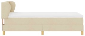 Cama Box Spring vidaXL com Colchão Creme 90x200 cm Tecido