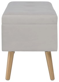 Banco com compartimento de arrumação 80 cm veludo cinzento