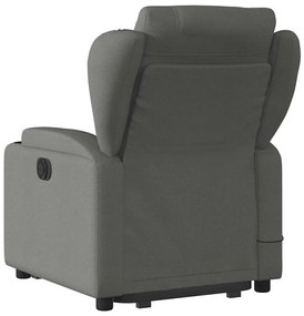 Poltrona elevatória de massagens tecido cinzento-escuro