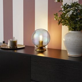 Candeeiro de mesa Art Déco latão com vidro fumado arco-íris - Pallon