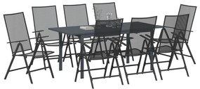 Conjunto de Jantar de 9 Peças em Aço Antracite