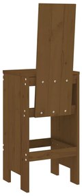 Cadeiras de bar 2 pcs 40x42x120 cm pinho maciço castanho-mel
