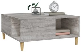 Mesa de centro 80x80x36,5 cm derivados madeira cinzento sonoma