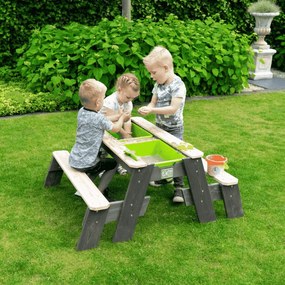 Mesa de piquenique para crianças (2 bancos) Cinzenta