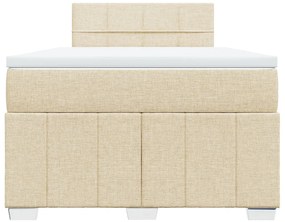 Cama com molas/colchão 120x200 cm tecido cor creme