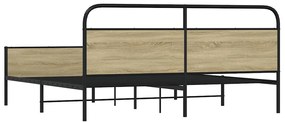 Estrutura de cama sem colchão 183x213cm metal carvalho sonoma