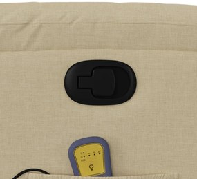 Poltrona elevatória de massagens tecido cor creme