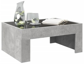 Mesa de centro luzes LED Infinity 70x50x30 cm cinzento cimento