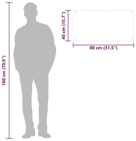 Painéis anti-salpicos de cozinha 2 pcs 80x40 cm vidro temperado