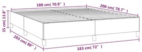 Estrutura de cama 180x200 cm tecido cinza-acastanhado
