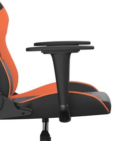 Cadeira gaming couro artificial preto e laranja