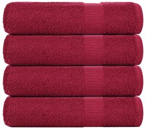 vidaXL Toalhas de banho 4 pcs 70x140 cm 360 gsm 100% algodão bordéus