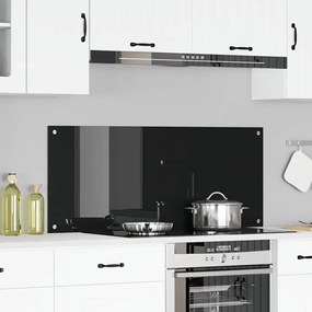 vidaXL Proteção de Cozinha Preto 120 x 50 x 0.6 cm vidro temperado