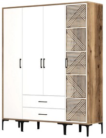 Guarda-Roupa Kumsal STP – Nogueira e Branco – 160x47,5x201,4 cm