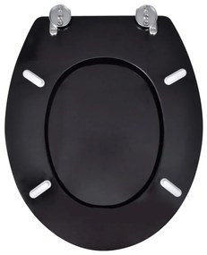 Assento de sanita com tampa design simples MDF preto