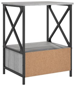 Mesas de cabeceira 2pcs derivados de madeira cinza sonoma