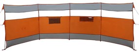Corta-vento de campismo 510x153 cm impermeável cinza/laranja