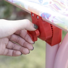 Baloiço de jardim para crianças acima de 3 anos de 2 lugares com toldo ajustável em ângulo e cintos de segurança ao ar livre 110x70x110 cm rosa