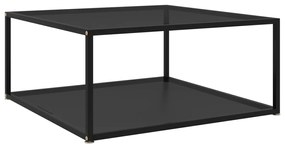 Mesa de centro 80x80x35 cm vidro temperado preto